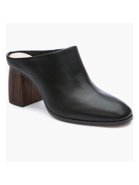 Sanctuary Black Leather Block Heel Mule